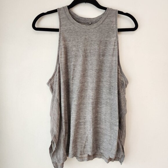 Prana North Star Recycled Split Tank Top Grey Active Running Hiking Women's XL - Picture 3 of 10